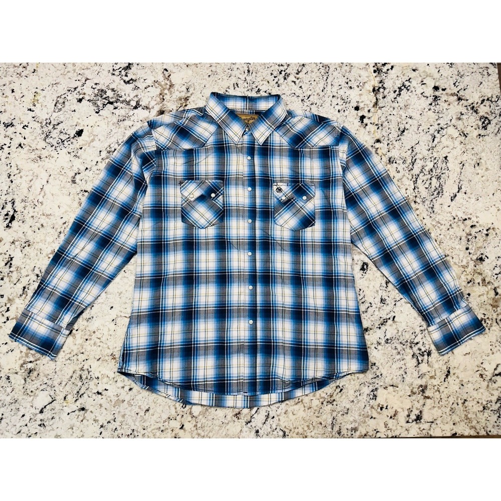 NWOT‎ Wrangler Retro Pearl Snap Western Shirt Mens XXL Modern Fit Long Sleeve
